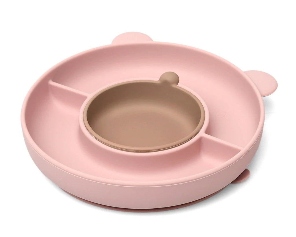 Piatto in silicone con scomparti e ventosa vari colori