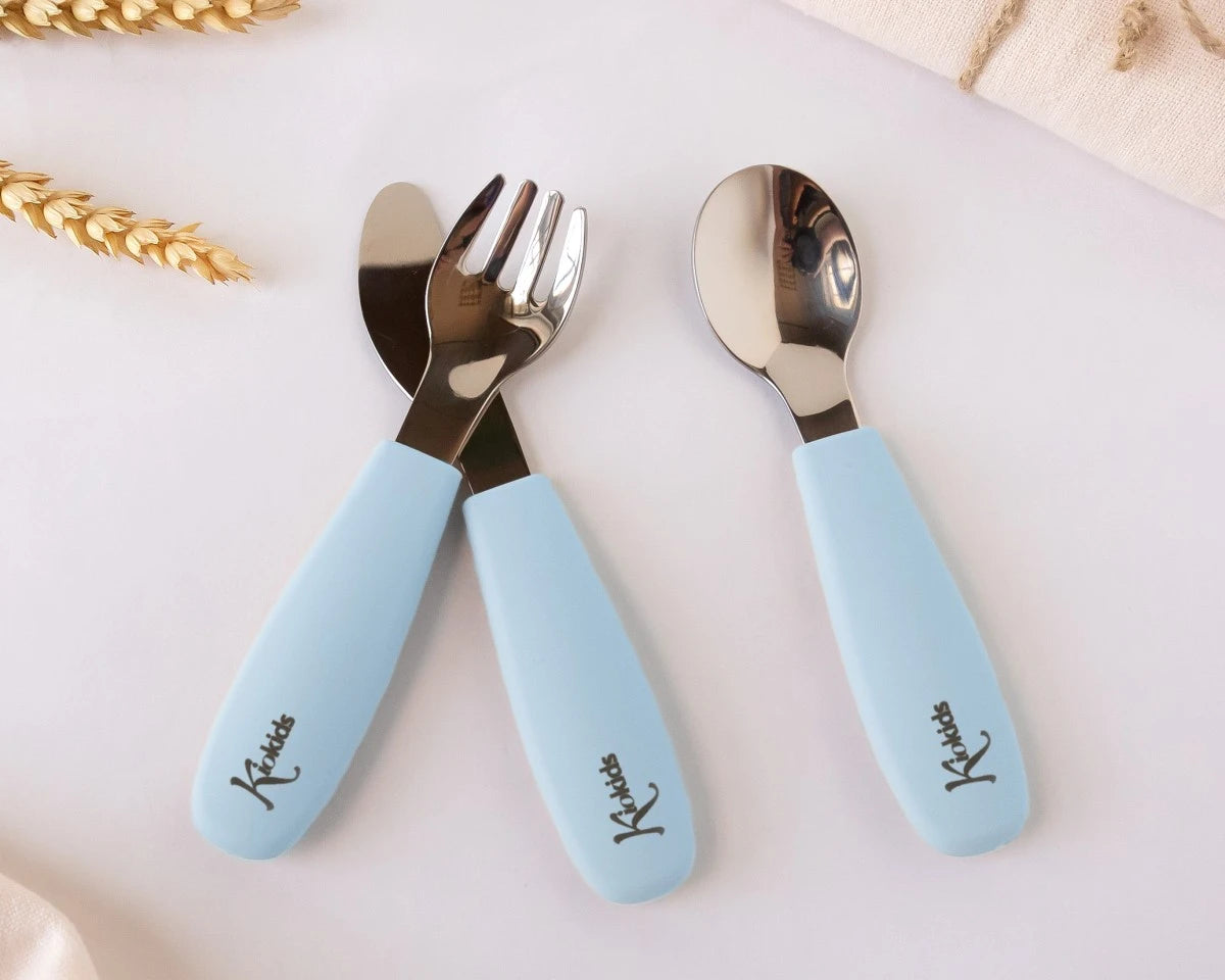 Posate in acciaio e silicone VARI COLORI