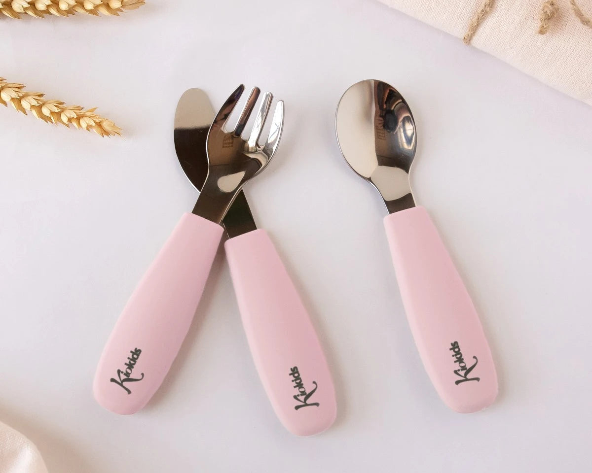 Posate in acciaio e silicone VARI COLORI