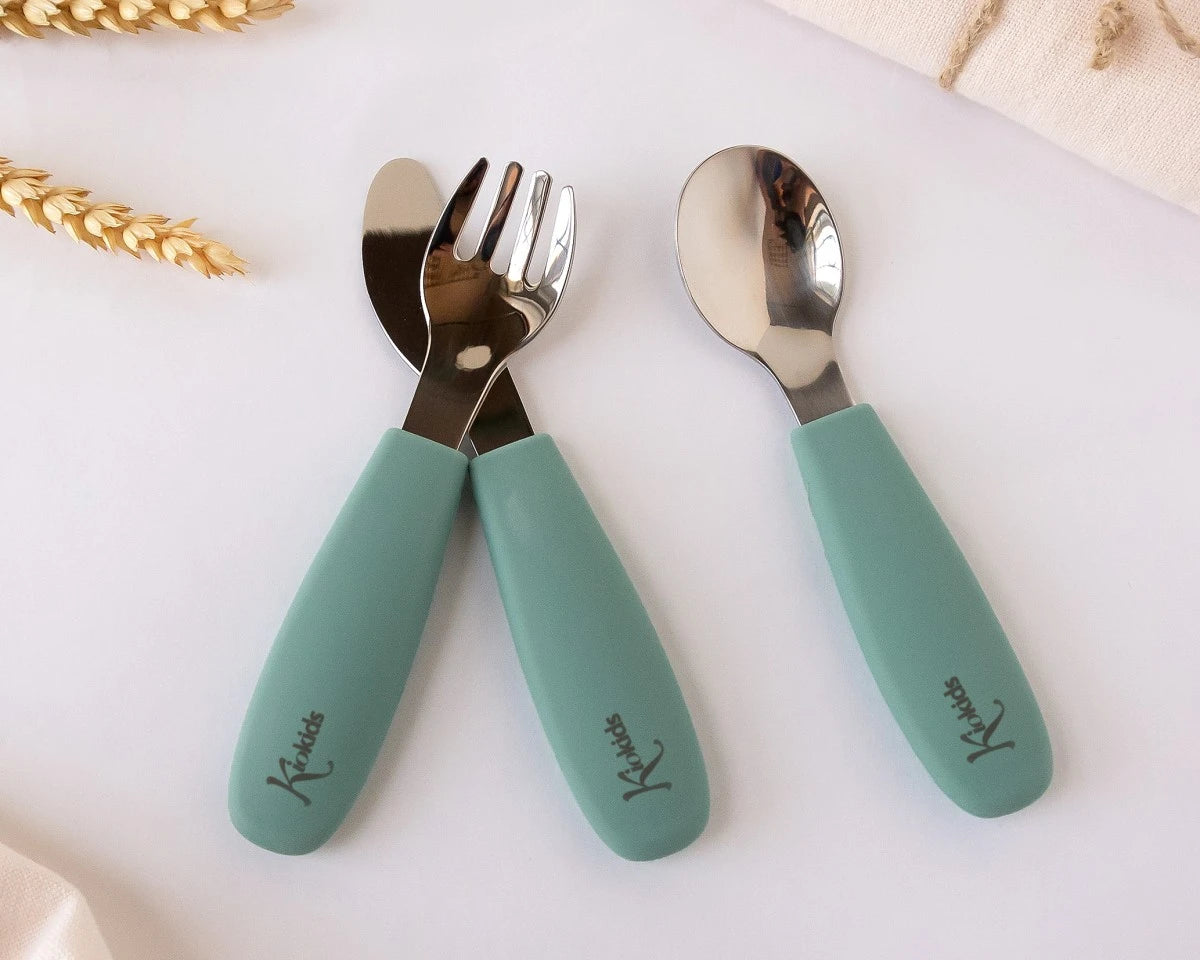 Posate in acciaio e silicone VARI COLORI