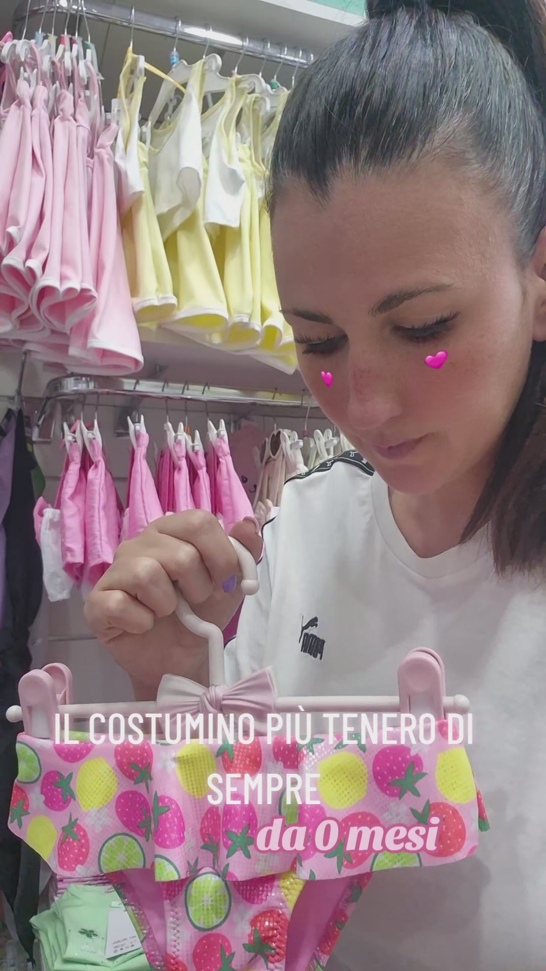 Costume neonata/bambina brillantinato