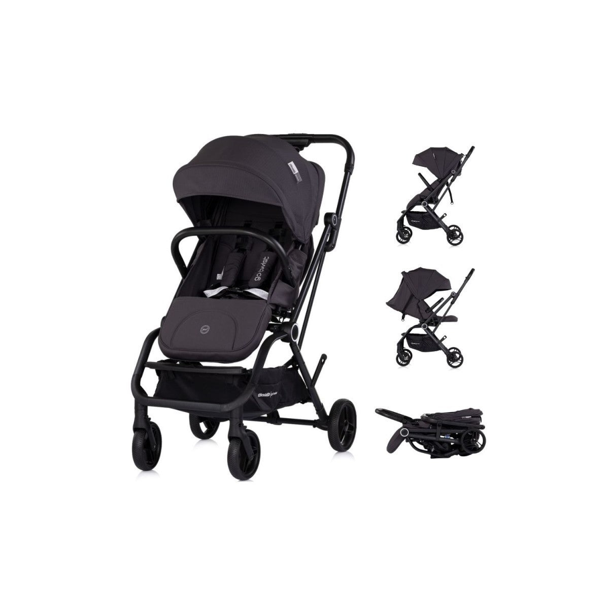 Passeggino con seduta girevole a 360° Go Twist Nero o Verde