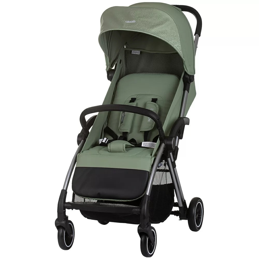 Passeggino Chipolino 0+, fino a 22 kg, chiusura automatica 3D "Illusion" beige-verde-rosa