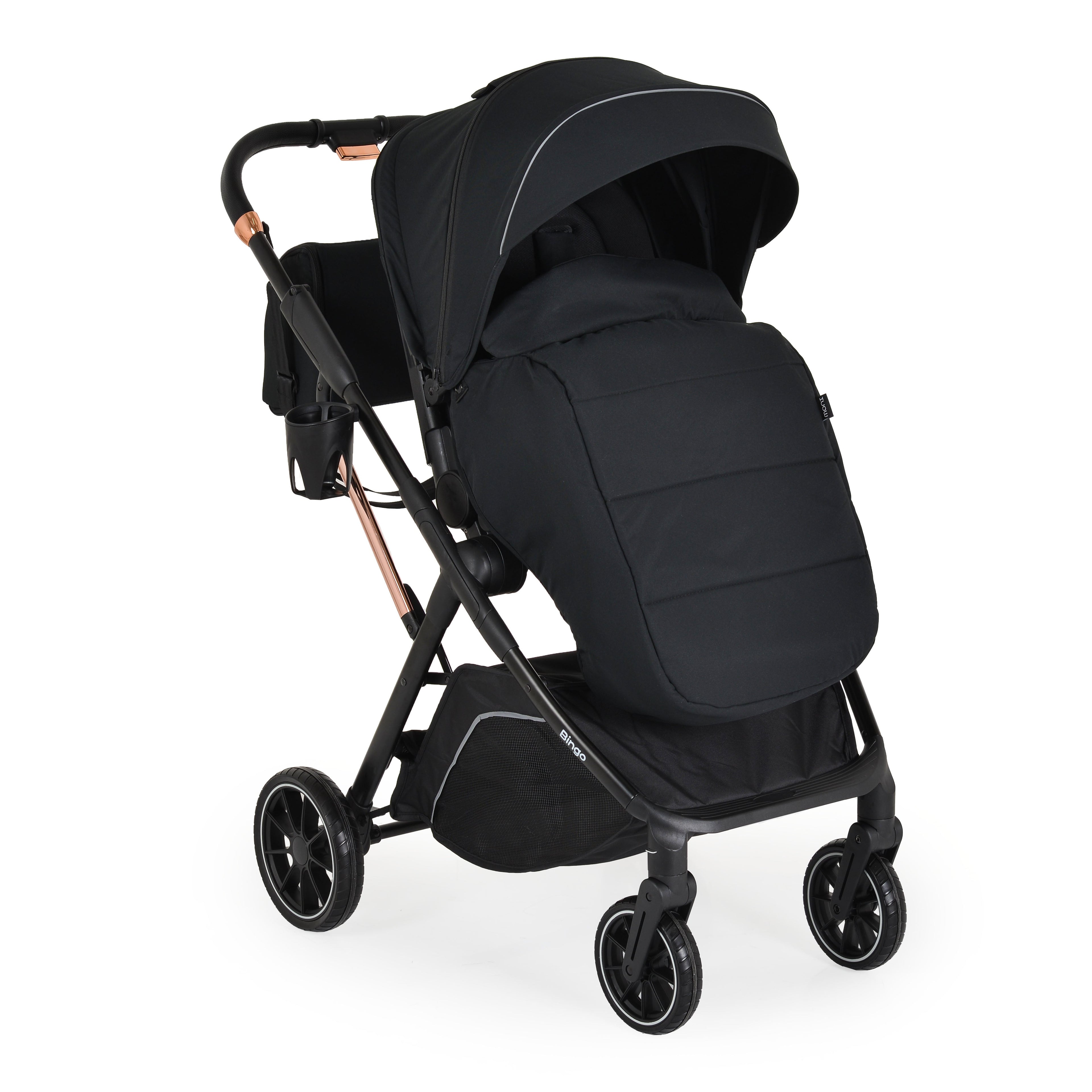 Passeggino Moni Bingo Fronte Mamma e Fronte Strada con Coprigambe, Borsa e Porta Biberon Omologato 0/22kg vari colori
