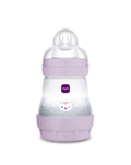 Mam biberon easy start 160 ml, biberon anticolica per allattamento misto che riduce le bolle d'aria e il rischio di coliche, lilla