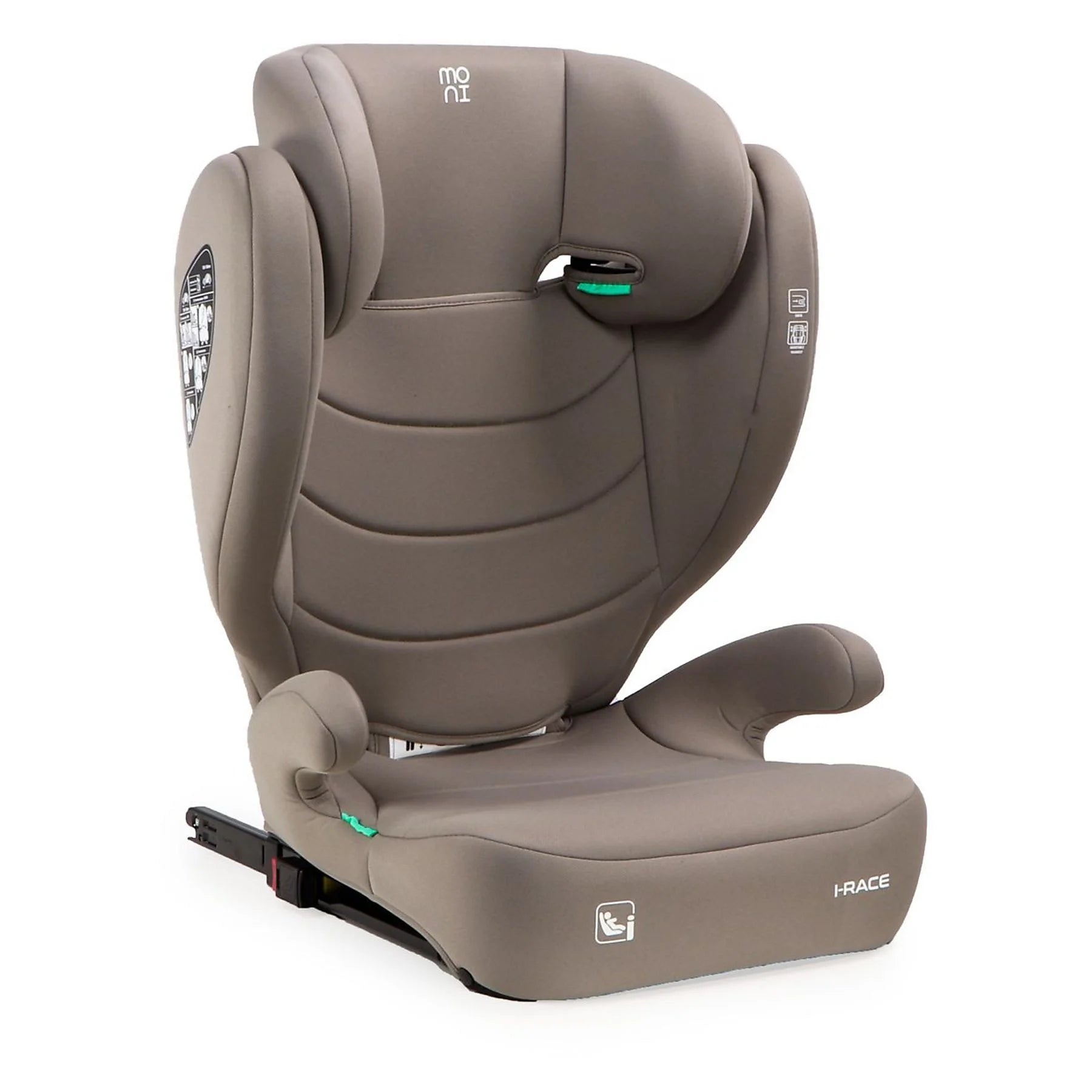 Seggiolino auto per bambini MONI i-Race i-Size 100-150 cm nero o beige