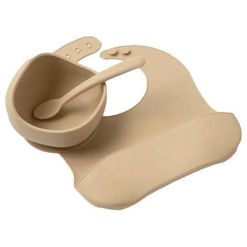 Set pappa | Ciotola, cucchiaio e bavaglino silicone vari colori