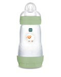 Mam biberon easy start 260 ml, biberon anticolica per allattamento misto, riduce le bolle d'aria e il rischio di coliche, verde, 2+ mesi