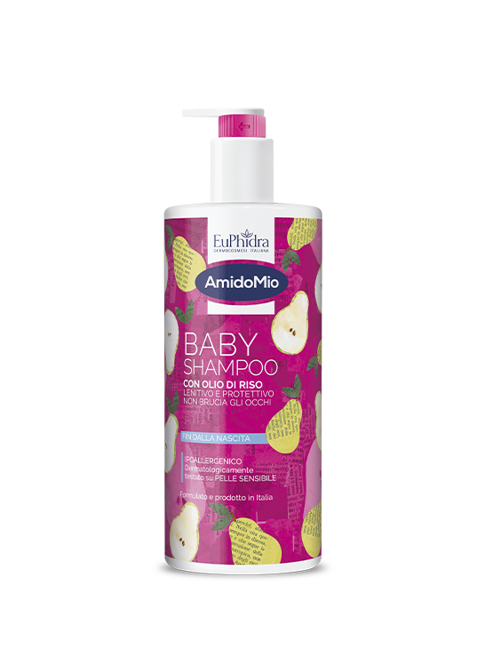 Amidomio Baby Shampoo con Olio di Riso Lenitivo e Ipoallergenico 750 ml