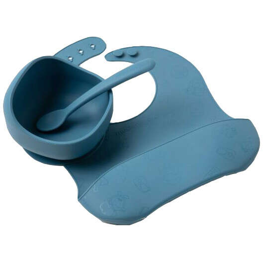 Set pappa | Ciotola, cucchiaio e bavaglino silicone vari colori