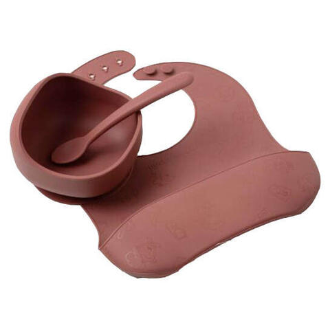 Set pappa | Ciotola, cucchiaio e bavaglino silicone vari colori
