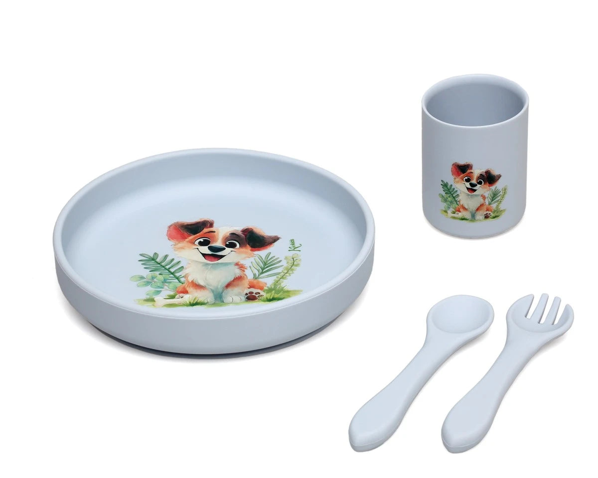 Set pappa in silicone per neonati con ventosa vari colori