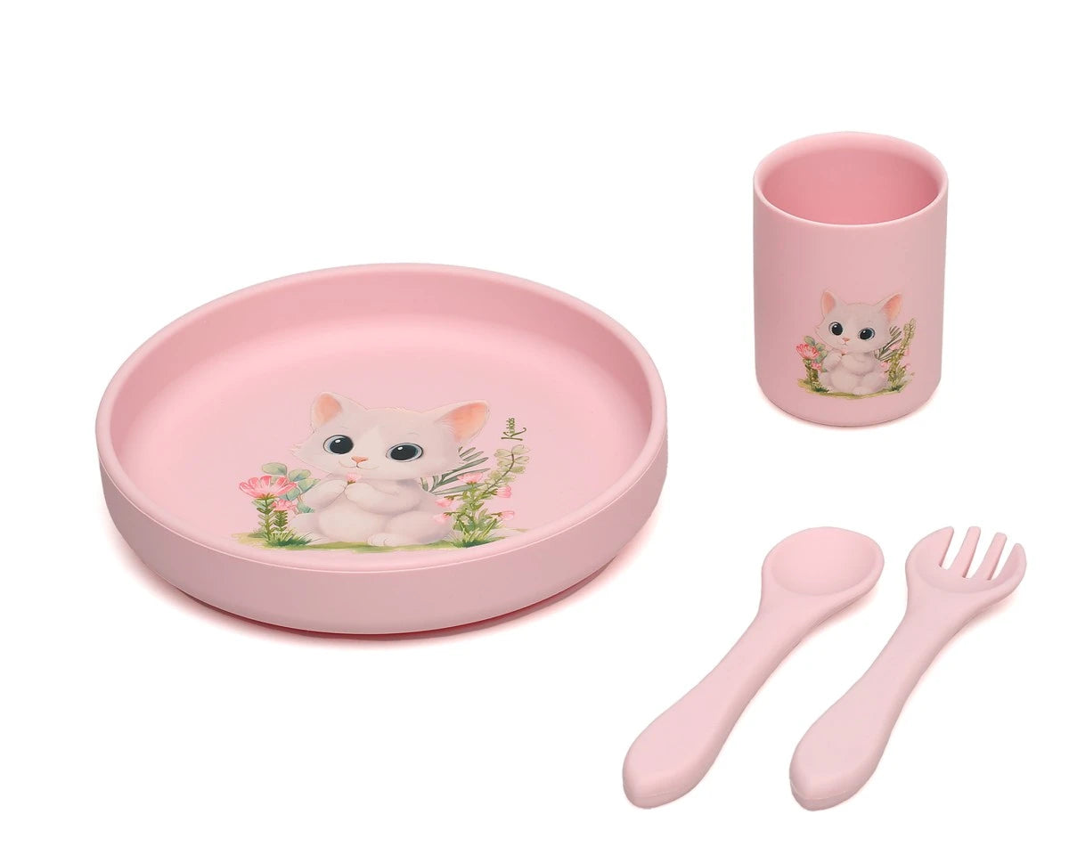Set pappa in silicone per neonati con ventosa vari colori