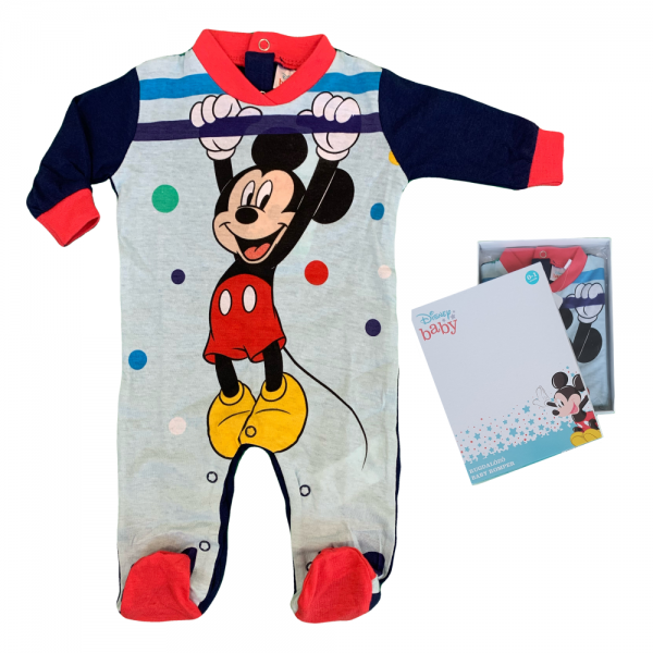 TUTINA LUNGA CON PIEDINI MICKEY MOUSE DISNEY TOPOLINO 100% COTONE