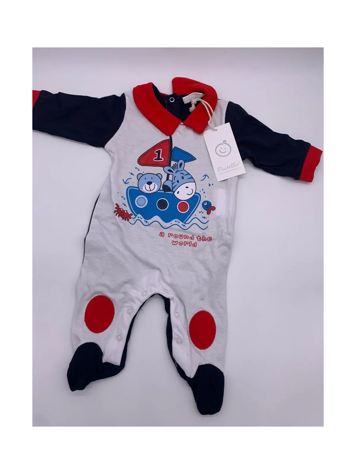 TUTINA MANICA LUNGA COTONE NEONATO MASCHIO PASTELLO
